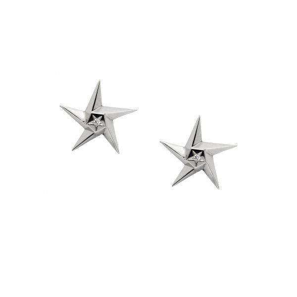 White Star Earrings