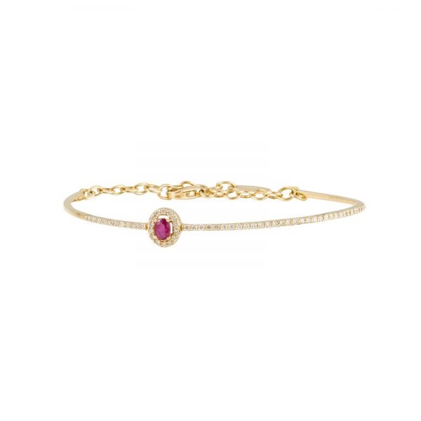 Ellipse Bangle - Ruby and Diamond