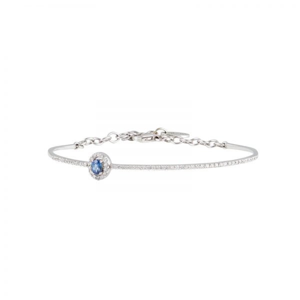 Ellipse Bangle – Sapphire and Diamond