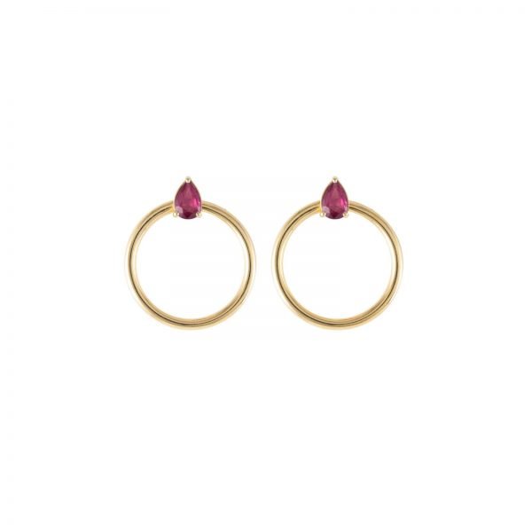 Orbit Pear Earrings – Ruby