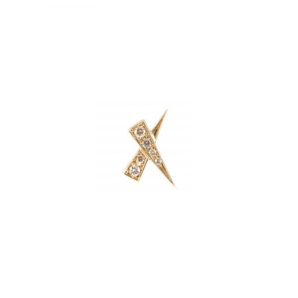 Single Diamond Pave Kiss Earring