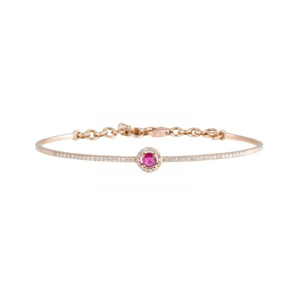 Orbit Bangle - Ruby and Diamond