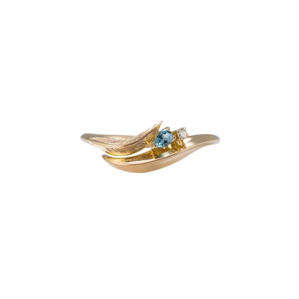 Feather Aquamarine Ring