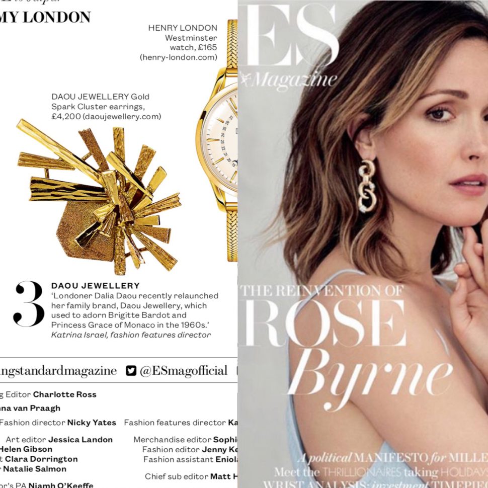 ES Magazine Daou Jewellery Sparks Earrings Front page May 2017