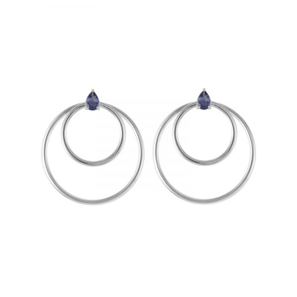 Convertible Double Hoop Orbit Earrings – Iolite