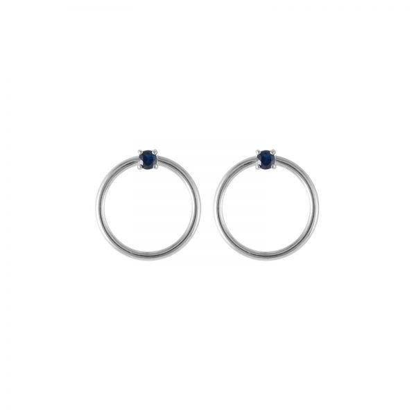 Convertible Double Hoop Orbit Earrings – Sapphire