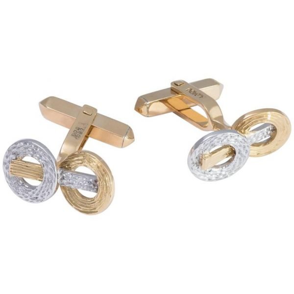 Circle and Bar Contrast Cufflinks